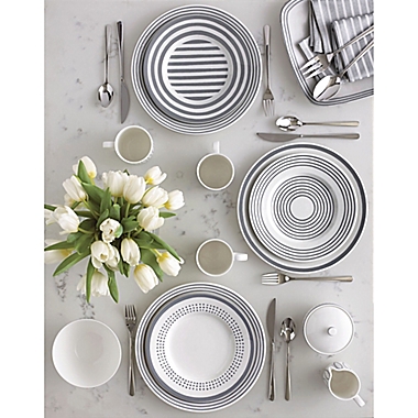 kate spade new york Charlotte Street&trade; East 4-Piece Dinnerware Place Setting in White/Slate. View a larger version of this product image.