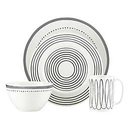 kate spade new york Charlotte Street™ West 4-Piece Dinnerware Place Setting in White/Slate