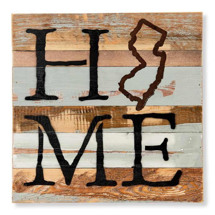 Sweet Bird Co New Jersey Home State Reclaimed Wood Wall Art Bed Bath Beyond