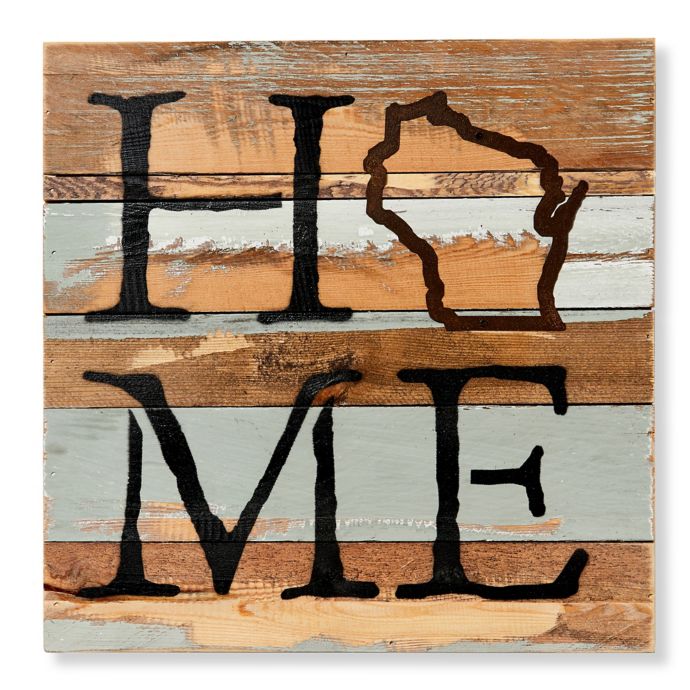 Sweet Bird & Co. Wisconsin Home State Reclaimed Wood Wall ...