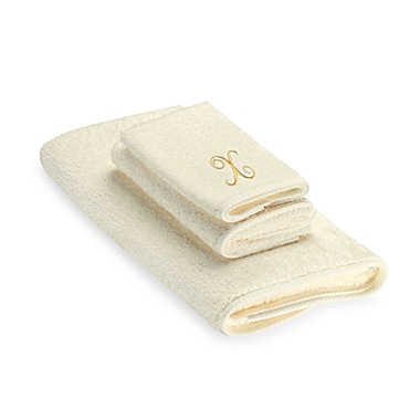 Avanti Premier Gold Script Monogram Letter &quot;X&quot; Hand Towel in Ivory. View a larger version of this product image.