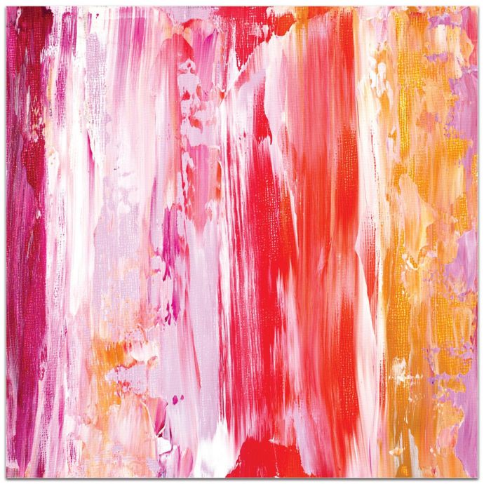 Metal Art Studio Urban Life 4 Plexiglass Abstract Wall Art in Red Bed