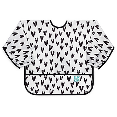 Bumkins&reg; Size 6-24M Hearts Sleeved Bib in White. View a larger version of this product image.