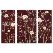 "Asian Floral" 51-Inch x 36-Inch Canvas Wall Art (Set of 3)