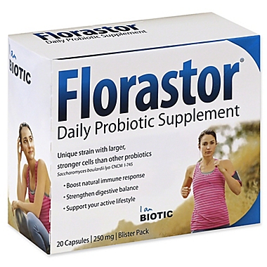 Florastor&reg; 20-Count Daily Probiotic Supplement Capsules. View a larger version of this product image.