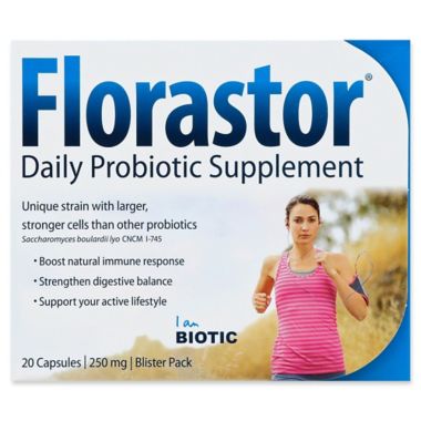 Florastor&reg; 20-Count Daily Probiotic Supplement Capsules. View a larger version of this product image.