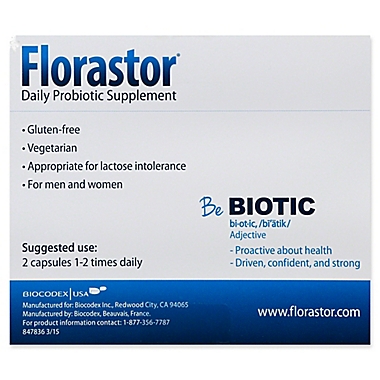Florastor&reg; 20-Count Daily Probiotic Supplement Capsules. View a larger version of this product image.