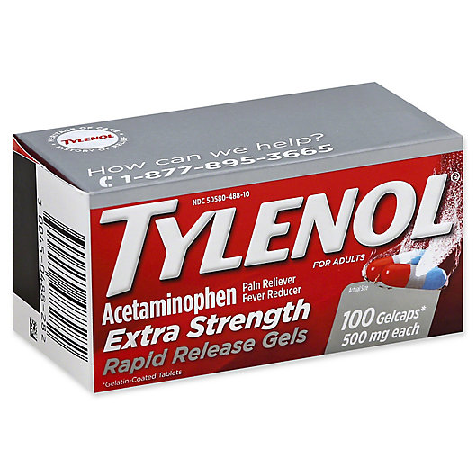 Alternate image 1 for Tylenol® Extra Strength 100-Count 500 mg Pain Reliever Fever Rapid Release Reducer GelCaps