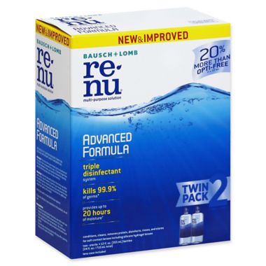 Bausch + Lomb 2-Count 12 fl. oz. ReNu&reg; Advanced Formula Multi-Purpose Contact Lens Solution. View a larger version of this product image.