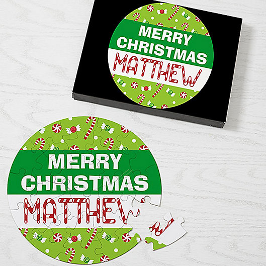Alternate image 1 for 26-Piece Merry Christmas Puzzle in Green