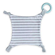 Teething Armour 12-Inch Square Teething Blanket in Grey/White Stripe