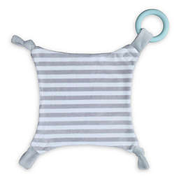 Teething Armour 12-Inch Square Teething Blanket in Grey/White Stripe