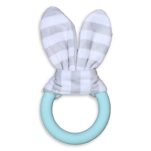 Alternate image 1 for Teething Armour Bunny Teething Ring in Aqua