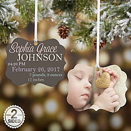 Baby Photo Announcement 2-Sided Ornament