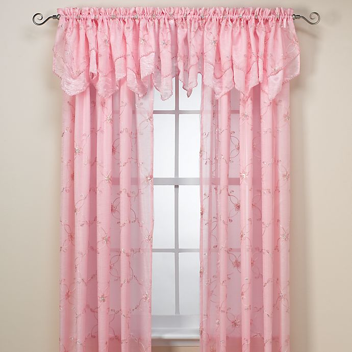 Laya Window Curtain Panel And Valance, Pink Window Curtains