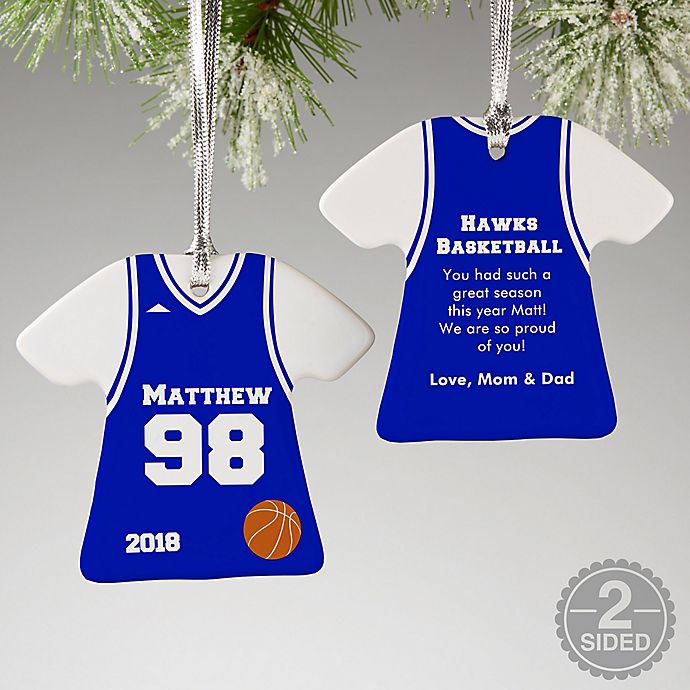 Basketball Sports Jersey T-Shirt Christmas Ornament Collection. View a larger version of this product image.