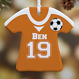Soccer Sports Jersey T-Shirt 1-Sided Christmas Ornament