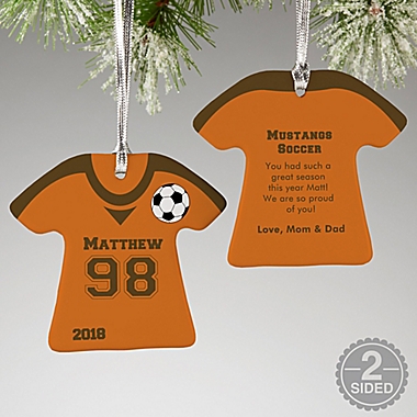 Soccer Sports Jersey T-Shirt Christmas Ornament Collection. View a larger version of this product image.