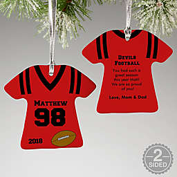 Football Sports Jersey T-Shirt 2-Sided Christmas Ornament