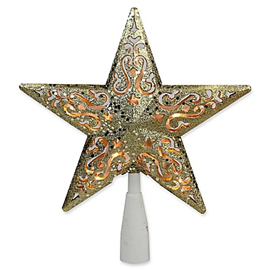 Northlight 8.5-Inch Glitter Star Tree Topper with Clear Lights. View a larger version of this product image.