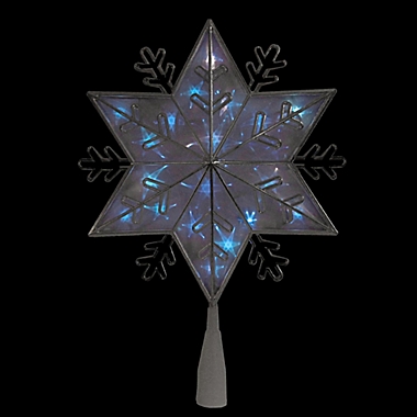 Snowflake 10-Inch 20-Light Star Christmas Tree Topper in Silver. View a larger version of this product image.