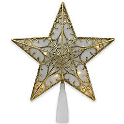 Northlight 9-Inch Lighted Star Christmas Tree Topper in Gold