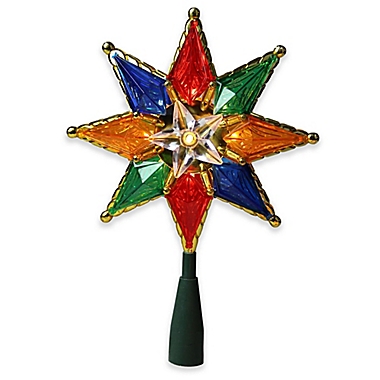 Northlight 8-Inch Multicolor Lighted Christmas Tree Topper with Clear Lights. View a larger version of this product image.