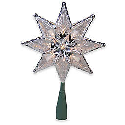 Northlight Star 8-Inch Lighted Christmas Tree Topper in Silver with Clear Lights