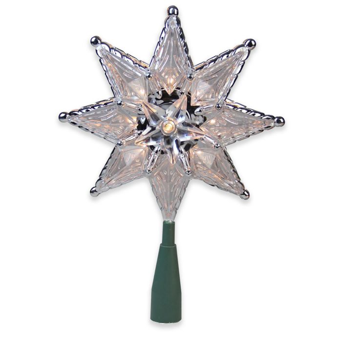 Northlight Star 8-Inch Lighted Christmas Tree Topper in Silver with