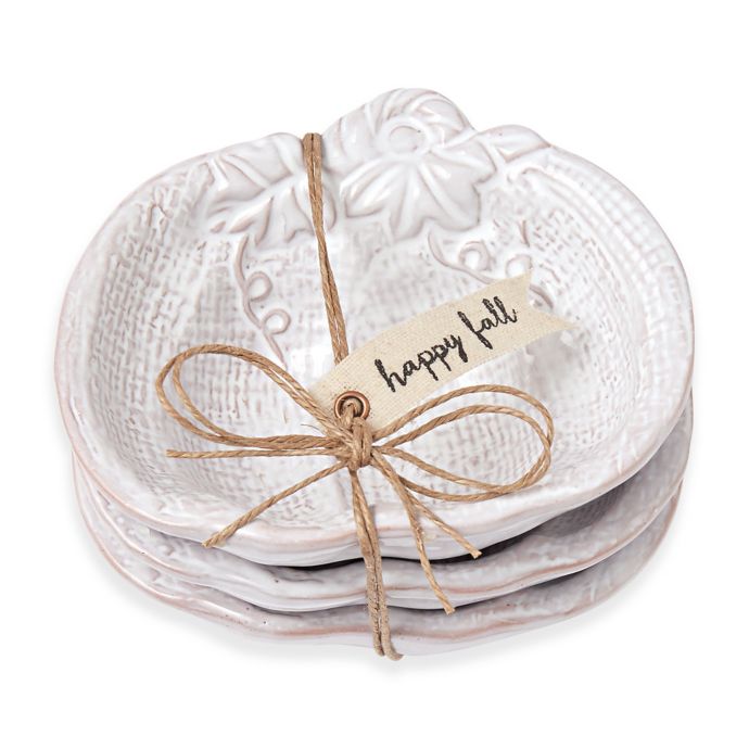 Mud Pie® Pumpkin Dip Bowls in White (Set of 3) Bed Bath & Beyond