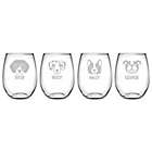 Alternate image 0 for Susquehanna Glass Dog Face Stemless Wine Glasses (Set of 4)