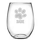 Alternate image 1 for Susquehanna Glass Paw Print Stemless Wine Glasses (Set of 4)