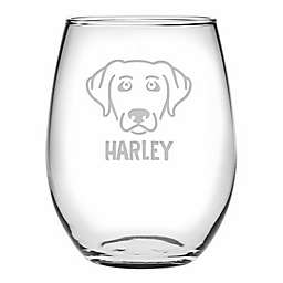 Susquehanna Glass Labrador Retriever Face Stemless Wine Glasses (Set of 4)