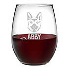 Alternate image 1 for Susquehanna Glass German Shepherd Face Stemless Wine Glasses (Set of 4)