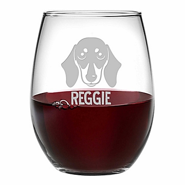 Susquehanna Glass Dachshund Face Stemless Wine Glasses (Set of 4). View a larger version of this product image.