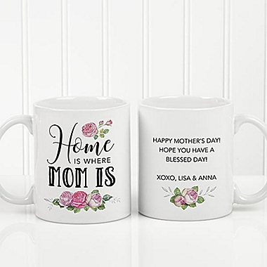 &quot;Home Is Where Mom Is&quot; 11 oz. Coffee Mug in White. View a larger version of this product image.