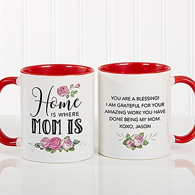 &quot;Home Is Where Mom Is&quot; 11 oz. Coffee Mug in Red. View a larger version of this product image.