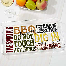 BBQ Rules Personalized Acrylic Serving Tray