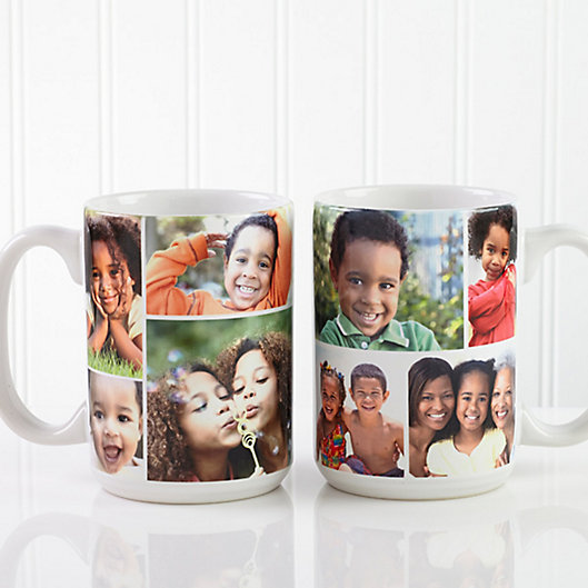 Alternate image 1 for Create A Photo Collage 15 oz. Coffee Mug in White