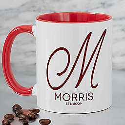 Initial Accent 11 oz. Coffee Mug in Red