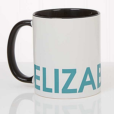 Bold Name 11 oz. Coffee Mug in Black. View a larger version of this product image.