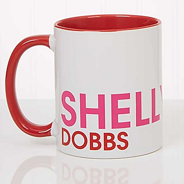 Bold Name 11 oz. Coffee Mug in Red. View a larger version of this product image.