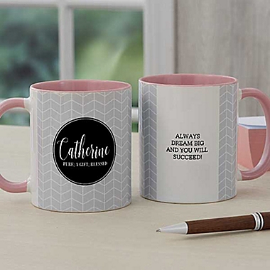 Name Meaning Geometric 11 oz. Coffee Mug in Pink. View a larger version of this product image.