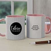 Name Meaning Geometric 11 oz. Coffee Mug in Pink