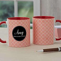 Name Meaning Geometric 11 oz. Coffee Mug in Red