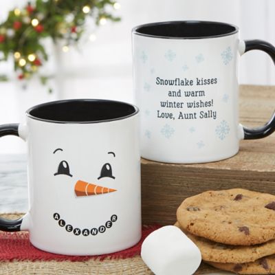Snowman Character 11 oz. Christmas Mug in Black