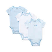 Little Me&reg; Newborn 3-Piece Train Bodysuits in Blue