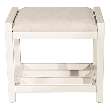 Hillsdale Amelia Vanity Stool in White. View a larger version of this product image.