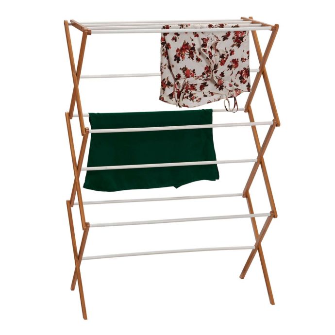 Household Essentials® Collapsible Clothes Drying Rack in Natural/White