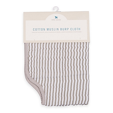 Little Unicorn&reg; Cotton Muslin Burp Cloth in Grey Stripe. View a larger version of this product image.